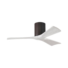 Load image into Gallery viewer, Irene IR3H Indoor / Outdoor Flush Mount Ceiling Fan in Textured Bronze/Matte White (42-Inch).
