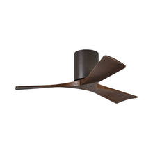 Load image into Gallery viewer, Irene IR3H Indoor / Outdoor Flush Mount Ceiling Fan in Textured Bronze/Walnut (42-Inch).

