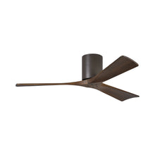 Load image into Gallery viewer, Irene IR3H Indoor / Outdoor Flush Mount Ceiling Fan in Textured Bronze/Walnut (52-Inch).
