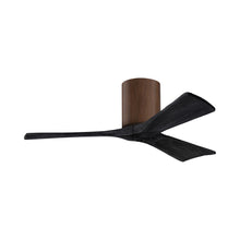 Load image into Gallery viewer, Irene IR3H Indoor / Outdoor Flush Mount Ceiling Fan in Walnut/Matte Black (42-Inch).
