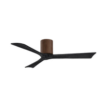 Load image into Gallery viewer, Irene IR3H Indoor / Outdoor Flush Mount Ceiling Fan in Walnut/Matte Black (52-Inch).
