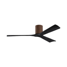 Load image into Gallery viewer, Irene IR3H Indoor / Outdoor Flush Mount Ceiling Fan in Walnut/Matte Black (60-Inch).

