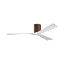 Load image into Gallery viewer, Irene IR3H Indoor / Outdoor Flush Mount Ceiling Fan in Walnut/Matte White (60-Inch).
