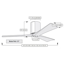 Load image into Gallery viewer, Irene IR3H Indoor / Outdoor Flush Mount Ceiling Fan - line drawing.
