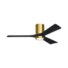 Load image into Gallery viewer, Irene IR3HLK LED Flush Mount Ceiling Fan in Brushed Brass/Matte Black (52-Inch).
