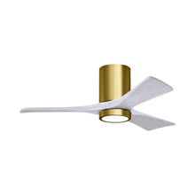 Load image into Gallery viewer, Irene IR3HLK LED Flush Mount Ceiling Fan in Brushed Brass/Matte White (42-Inch).

