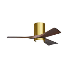 Load image into Gallery viewer, Irene IR3HLK LED Flush Mount Ceiling Fan in Brushed Brass/Walnut (42-Inch).
