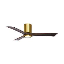 Load image into Gallery viewer, Irene IR3HLK LED Flush Mount Ceiling Fan in Brushed Brass/Walnut (52-Inch).
