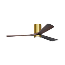Load image into Gallery viewer, Irene IR3HLK LED Flush Mount Ceiling Fan in Brushed Brass/Walnut (60-Inch).
