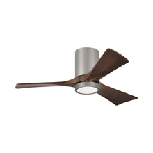 Load image into Gallery viewer, Irene IR3HLK LED Flush Mount Ceiling Fan in Brushed Nickel/Walnut (42-Inch).
