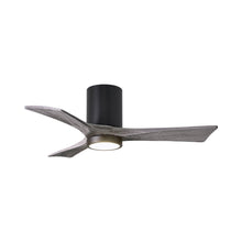 Load image into Gallery viewer, Irene IR3HLK LED Flush Mount Ceiling Fan in Matte Black/Barn Wood (42-Inch).
