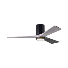 Load image into Gallery viewer, Irene IR3HLK LED Flush Mount Ceiling Fan in Matte Black/Barn Wood (52-Inch).
