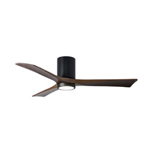 Load image into Gallery viewer, Irene IR3HLK LED Flush Mount Ceiling Fan in Matte Black/Walnut (52-Inch).
