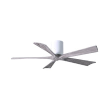 Load image into Gallery viewer, Irene IR5H Flush Mount Ceiling Fan in Gloss White/Barn Wood (52-Inch).

