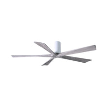 Load image into Gallery viewer, Irene IR5H Flush Mount Ceiling Fan in Gloss White/Barn Wood (60-Inch).
