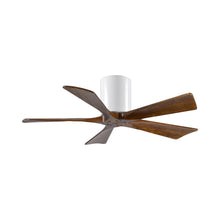 Load image into Gallery viewer, Irene IR5H Flush Mount Ceiling Fan in Gloss White/Walnut (42-Inch).
