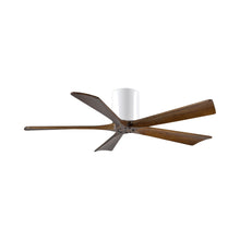 Load image into Gallery viewer, Irene IR5H Flush Mount Ceiling Fan in Gloss White/Walnut (52-Inch).
