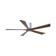 Load image into Gallery viewer, Irene IR5H Flush Mount Ceiling Fan in Gloss White/Walnut (60-Inch).
