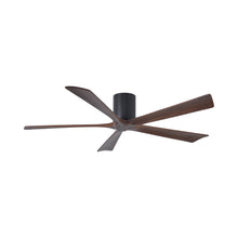 Load image into Gallery viewer, Irene IR5H Flush Mount Ceiling Fan in Matte Black/Walnut (60-Inch).
