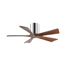 Load image into Gallery viewer, Irene IR5H Flush Mount Ceiling Fan in Polished Chrome/Walnut (42-Inch).

