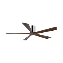 Load image into Gallery viewer, Irene IR5H Flush Mount Ceiling Fan in Polished Chrome/Walnut (60-Inch).
