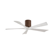 Load image into Gallery viewer, Irene IR5H Flush Mount Ceiling Fan in Walnut/Matte White (52-Inch).
