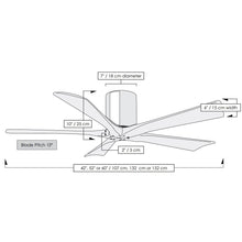 Load image into Gallery viewer, Irene IR5H Flush Mount Ceiling Fan - line drawing.
