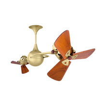 Load image into Gallery viewer, Italo Ventania Ceiling Fan in Brushed Brass/Wood.
