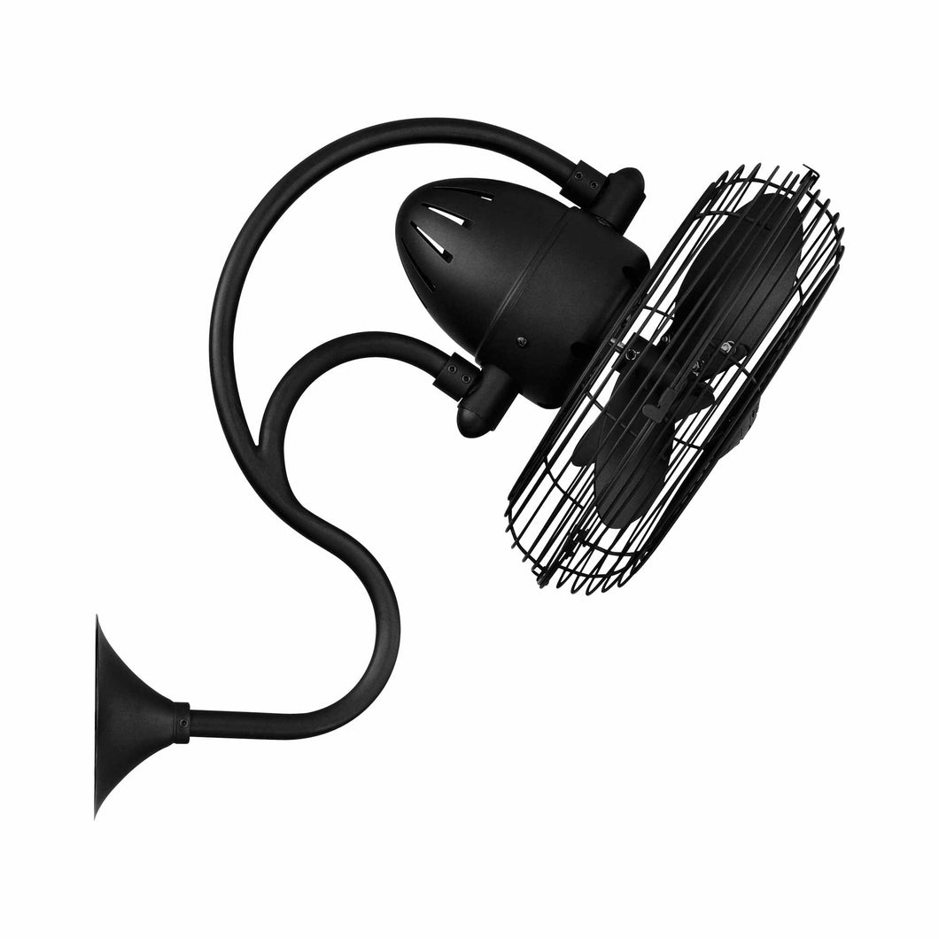 Melody Wall Fan in Matte Black.