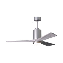 Load image into Gallery viewer, Patricia 3 Indoor / Outdoor LED Ceiling Fan in Brushed Nickel/Barnwood (52-Inch).
