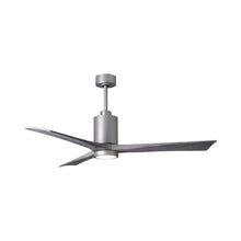 Load image into Gallery viewer, Patricia 3 Indoor / Outdoor LED Ceiling Fan in Brushed Nickel/Barnwood (60-Inch).
