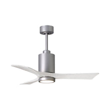 Load image into Gallery viewer, Patricia 3 Indoor / Outdoor LED Ceiling Fan in Brushed Nickel/Matte White (42-Inch).
