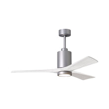 Load image into Gallery viewer, Patricia 3 Indoor / Outdoor LED Ceiling Fan in Brushed Nickel/Matte White (52-Inch).
