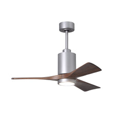 Load image into Gallery viewer, Patricia 3 Indoor / Outdoor LED Ceiling Fan in Brushed Nickel/Walnut (42-Inch).
