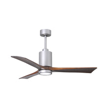 Load image into Gallery viewer, Patricia 3 Indoor / Outdoor LED Ceiling Fan in Brushed Nickel/Walnut (52-Inch).
