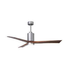 Load image into Gallery viewer, Patricia 3 Indoor / Outdoor LED Ceiling Fan in Brushed Nickel/Walnut (60-Inch).
