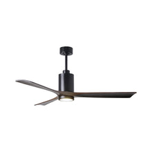 Load image into Gallery viewer, Patricia 3 Indoor / Outdoor LED Ceiling Fan in Matte Black/Walnut (60-Inch).
