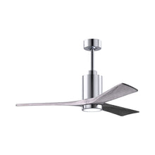 Load image into Gallery viewer, Patricia 3 Indoor / Outdoor LED Ceiling Fan in Polished Chrome/Barnwood (52-Inch).

