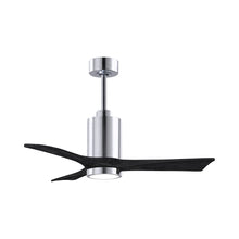 Load image into Gallery viewer, Patricia 3 Indoor / Outdoor LED Ceiling Fan in Polished Chrome/Matte Black (42-Inch).

