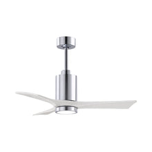 Load image into Gallery viewer, Patricia 3 Indoor / Outdoor LED Ceiling Fan in Polished Chrome/Matte White (42-Inch).
