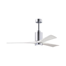 Load image into Gallery viewer, Patricia 3 Indoor / Outdoor LED Ceiling Fan in Polished Chrome/Matte White (60-Inch).
