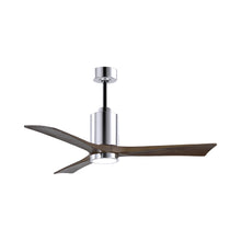 Load image into Gallery viewer, Patricia 3 Indoor / Outdoor LED Ceiling Fan in Polished Chrome/Walnut (52-Inch).
