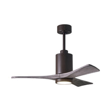 Load image into Gallery viewer, Patricia 3 Indoor / Outdoor LED Ceiling Fan in Textured Bronze/Barnwood (42-Inch).
