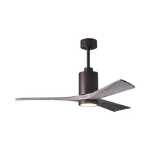 Load image into Gallery viewer, Patricia 3 Indoor / Outdoor LED Ceiling Fan in Textured Bronze/Barnwood (52-Inch).
