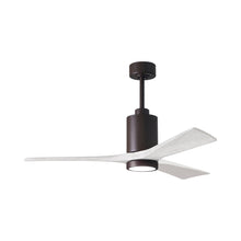 Load image into Gallery viewer, Patricia 3 Indoor / Outdoor LED Ceiling Fan in Textured Bronze/Matte White (52-Inch).
