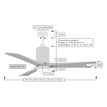 Load image into Gallery viewer, Patricia 3 Indoor / Outdoor LED Ceiling Fan - line drawing.
