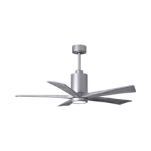 Load image into Gallery viewer, Patricia 5 Indoor / Outdoor LED Ceiling Fan in Brushed Nickel/Barnwood (52-Inch).
