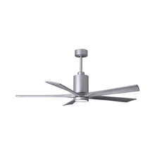 Load image into Gallery viewer, Patricia 5 Indoor / Outdoor LED Ceiling Fan in Brushed Nickel/Barnwood (60-Inch).
