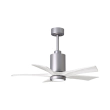 Load image into Gallery viewer, Patricia 5 Indoor / Outdoor LED Ceiling Fan in Brushed Nickel/Matte White (42-Inch).
