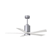 Load image into Gallery viewer, Patricia 5 Indoor / Outdoor LED Ceiling Fan in Brushed Nickel/Matte White (52-Inch).
